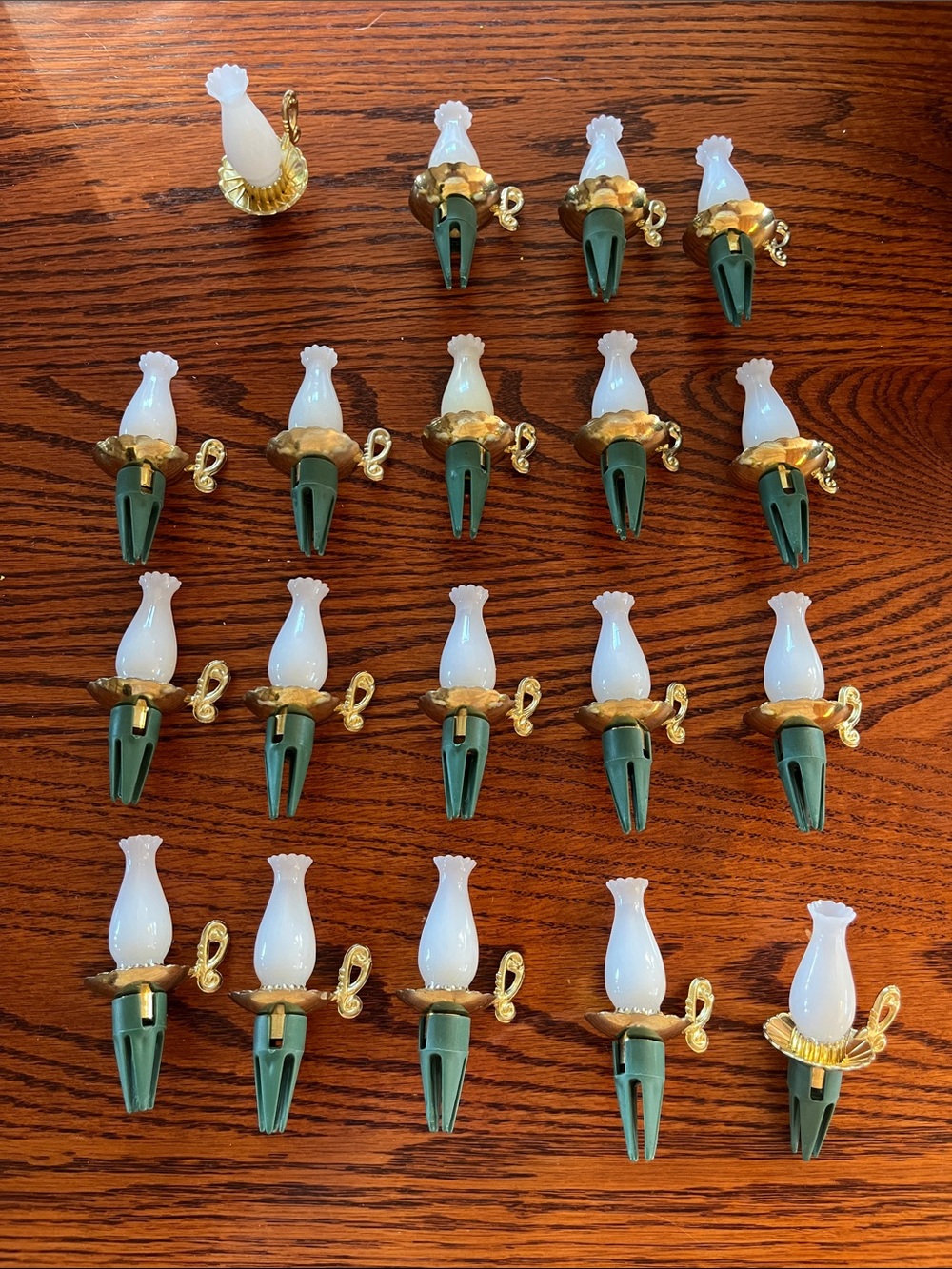 Vintage Christmas light covers Faux Glass lanterns set of 18+1 partial